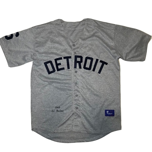 Other - Vintage Detroit 1968 Al Kaline Throwback Gray Baseball Jersey